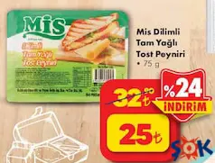 MİS DİLİMLİ TAM YAĞLI TOST PEYNİRİ 75 G MİS DİLİMLİ TAM YAĞLI TOST PEYNİRİ 75 G